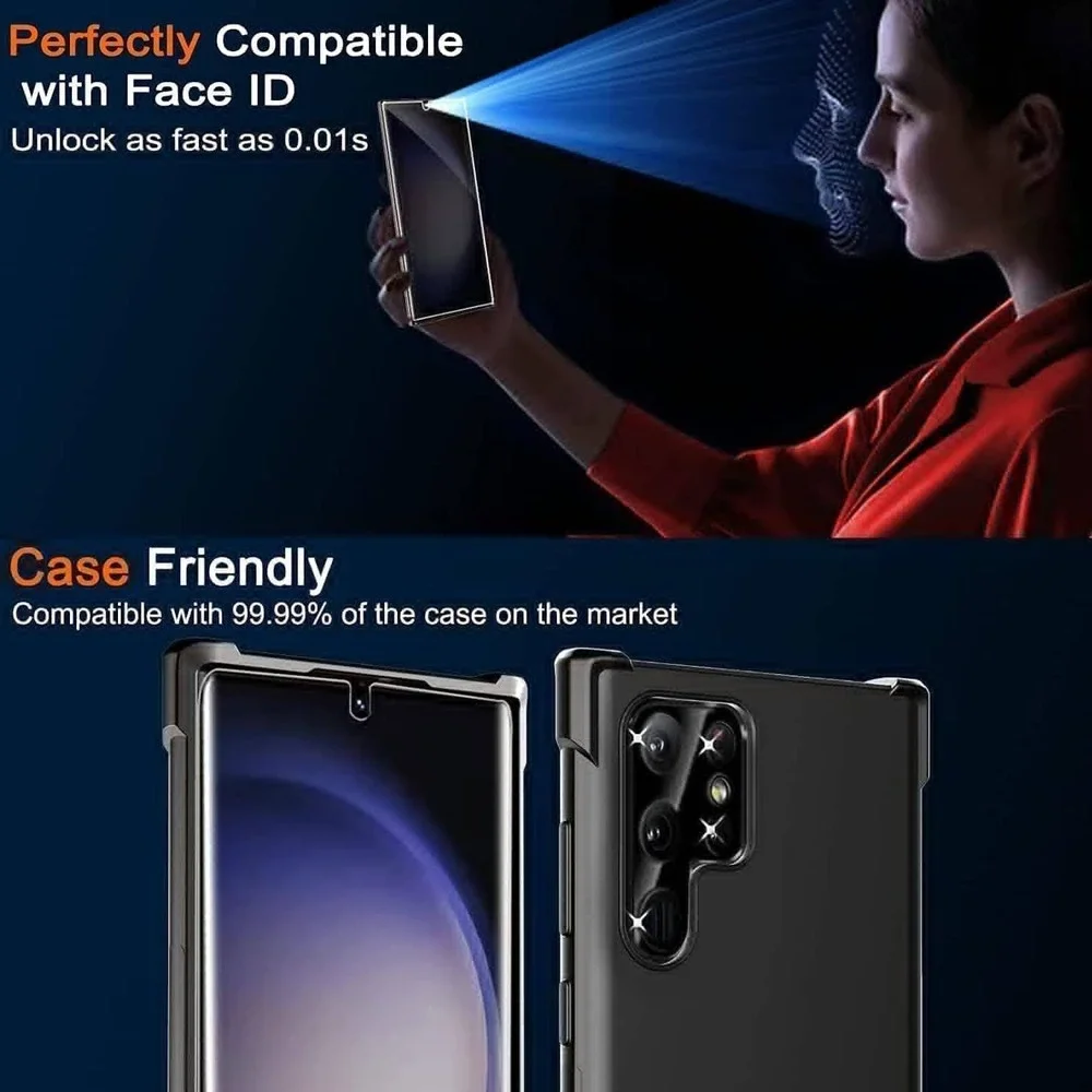 Milomdoi 3+3 Pack Samsung Galaxy S23 Ultra Screen Protector & Camera Lens Cover
